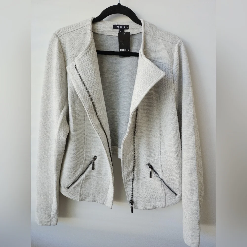 Torrid Moto Knit Crop Jacket NWT Size Large 12 torrid 0 - Picture 2 of 7
